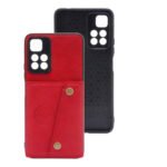 For Xiaomi Redmi Note 11 5G Chinese Double Buckle PU + TPU Shockproof Magnetic Phone Case(Red)