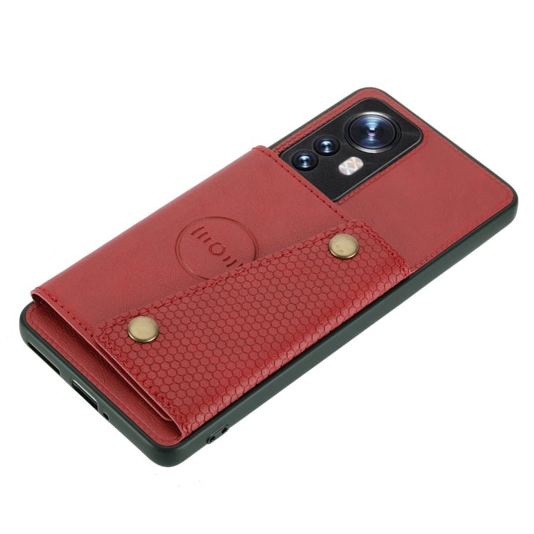 For Xiaomi 12 Double Buckle PU + TPU Shockproof Magnetic Phone Case(Red)