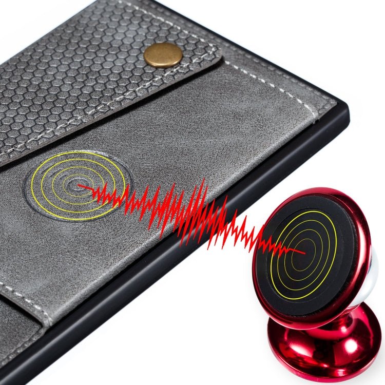 For Xiaomi 12 Pro Double Buckle PU + TPU Shockproof Magnetic Phone Case(Grey)