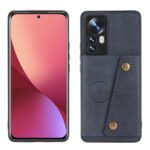 For Xiaomi 12 Pro Double Buckle PU + TPU Shockproof Magnetic Phone Case(Blue)