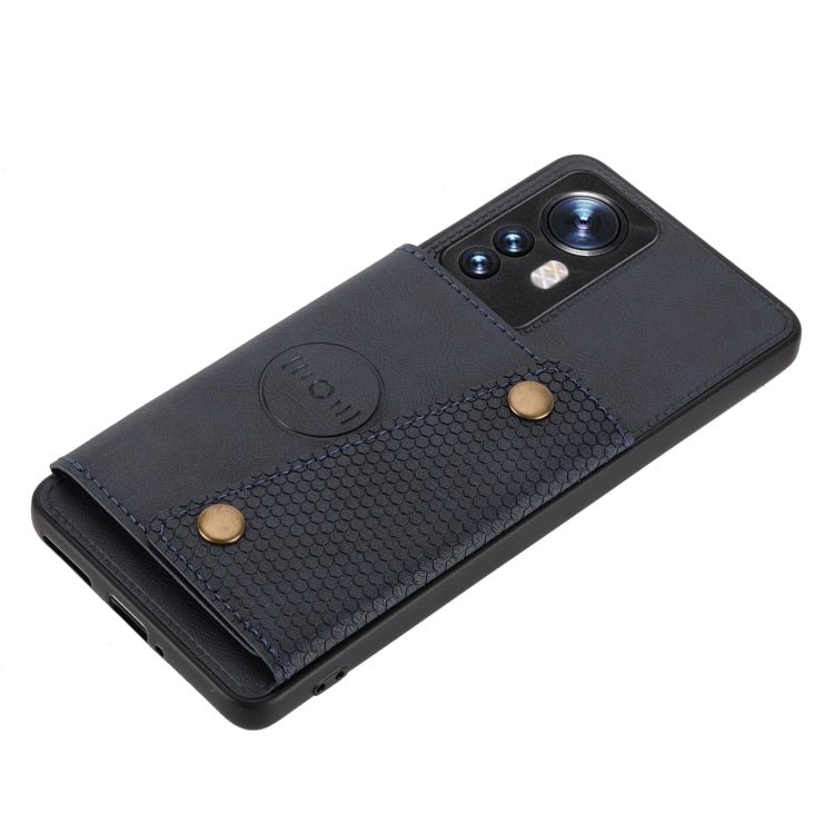 For Xiaomi 12 Pro Double Buckle PU + TPU Shockproof Magnetic Phone Case(Blue)