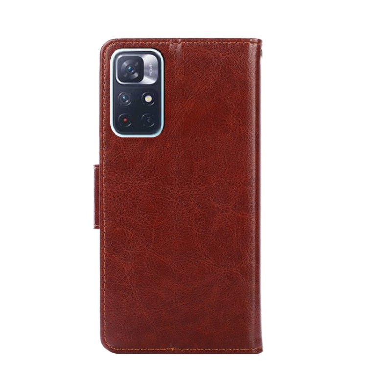 For Xiaomi Redmi Note 11 5G/Poco M4 Pro 5G Crystal Texture Leather Phone Case(Brown)