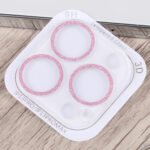 For iPhone 13 Pro / 13 Pro Max Glitter Ring Tempered Glass Camera Lens Film (Pink)