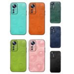 For Xiaomi 12 Pro Sunflower Pattern PU Shockproof Phone Case(Orange)