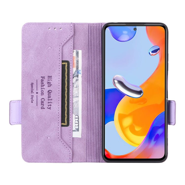 For Xiaomi Redmi Note 11 Pro 5G Magnetic Clasp Flip Leather Phone Case(Purple)