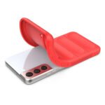 For Samsung Galaxy S22+ 5G Magic Shield TPU + Flannel Phone Case(Dark Grey)