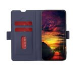 For Samsung Galaxy S21 5G Twill Texture Side Button Leather Phone Case(Blue)