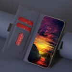 For Samsung Galaxy S21 5G Twill Texture Side Button Leather Phone Case(Blue)
