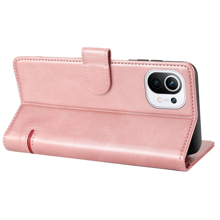 For Xiaomi Mi 11 Classic Wallet Flip Leather Phone Case(Pink)