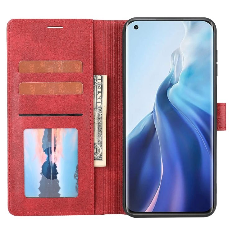 For Xiaomi Mi 11 Classic Wallet Flip Leather Phone Case(Red)