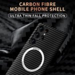 For Samsung Galaxy S21 Plus 5G Carbon Fiber Texture MagSafe Magnetic Phone Case(Blue)