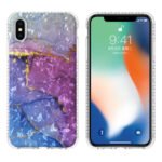For iPhone X / XS 2.0mm Airbag Shockproof TPU Phone Case(Blue Purple Marble)