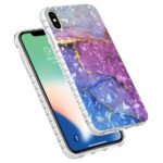 For iPhone X / XS 2.0mm Airbag Shockproof TPU Phone Case(Blue Purple Marble)