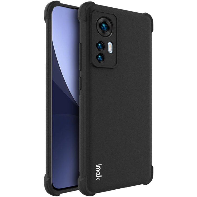 For Xiaomi 12 / 12X IMAK All-inclusive Shockproof Airbag TPU Phone Case with Screen Protector (Matte Black)
