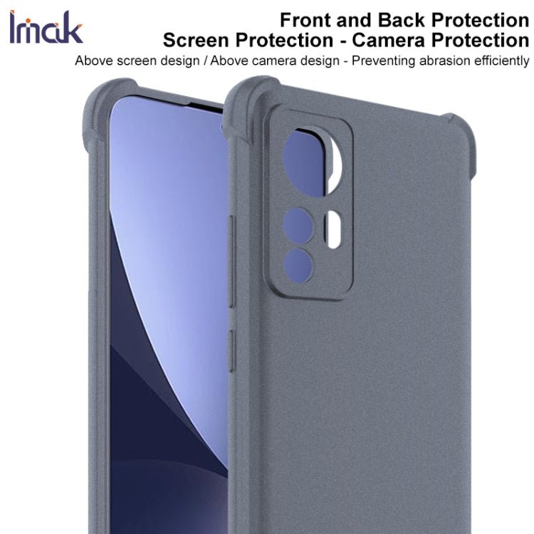 For Xiaomi 12 / 12X IMAK All-inclusive Shockproof Airbag TPU Phone Case with Screen Protector (Matte Black)