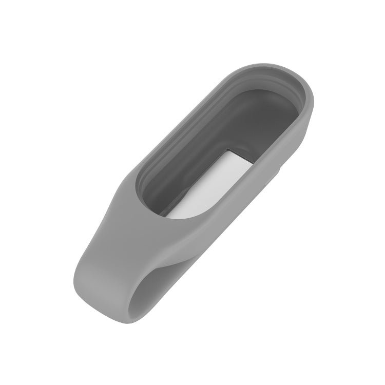 For For Xiaomi Mi Band 7 / 6 / 5 / 4 Steel Sheet Clip Silicone Watch Case(Grey)