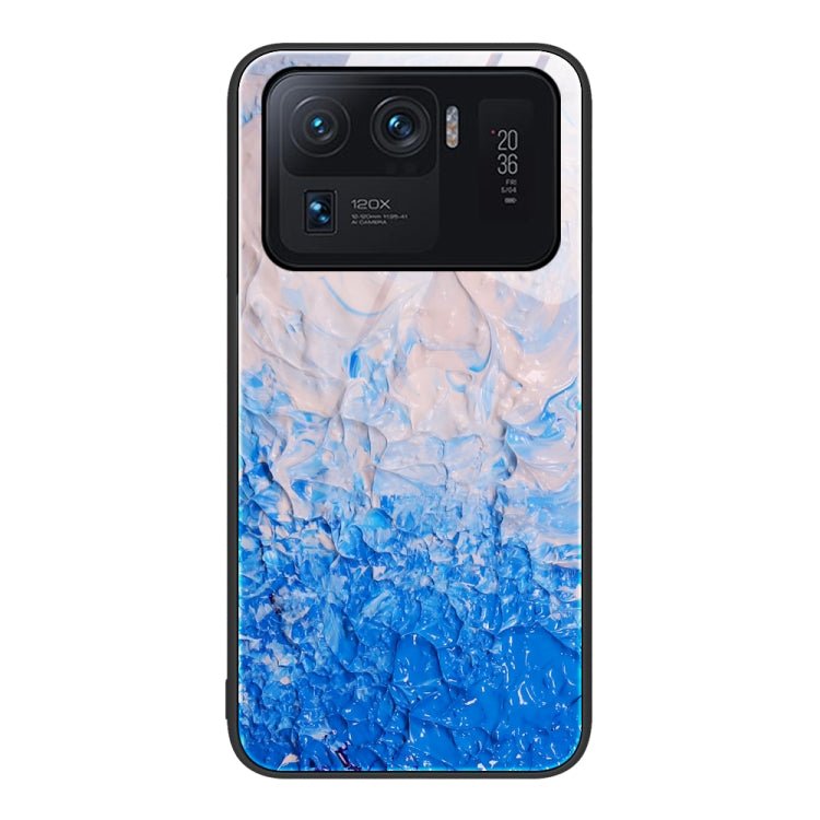 For Xiaomi Mi 11 Ultra Marble Pattern Glass Protective Phone Case(Ocean Waves)