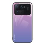 For Xiaomi Mi 11 Ultra Gradient Color Glass Case(Pink Purple)
