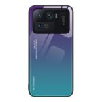 For Xiaomi Mi 11 Ultra Gradient Color Glass Case(Aurora Blue)