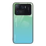 For Xiaomi Mi 11 Ultra Gradient Color Glass Case(Green Cyan)
