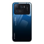 For Xiaomi Mi 11 Ultra Gradient Color Glass Case(Blue Black)