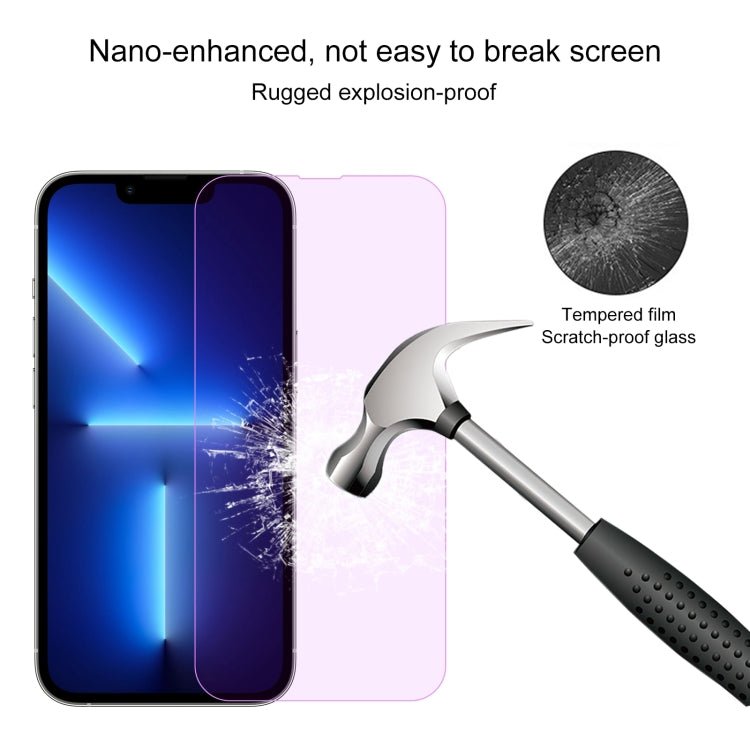 For iPhone 13 / 13 Pro Purple Light Eye Protection Tempered Glass Film
