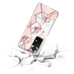 For Xiaomi Redmi Note 11 Electroplated Marble Pattern TPU Phone Case(Rose Pink White)