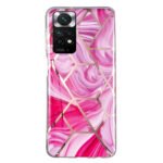 For Xiaomi Redmi Note 11 Electroplated Marble Pattern TPU Phone Case(Red Rhombus)