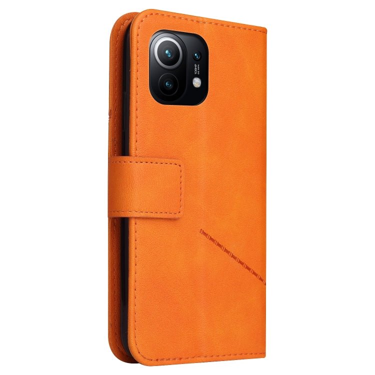 For Xiaomi Mi 11 GQUTROBE Right Angle Leather Phone Case(Orange)