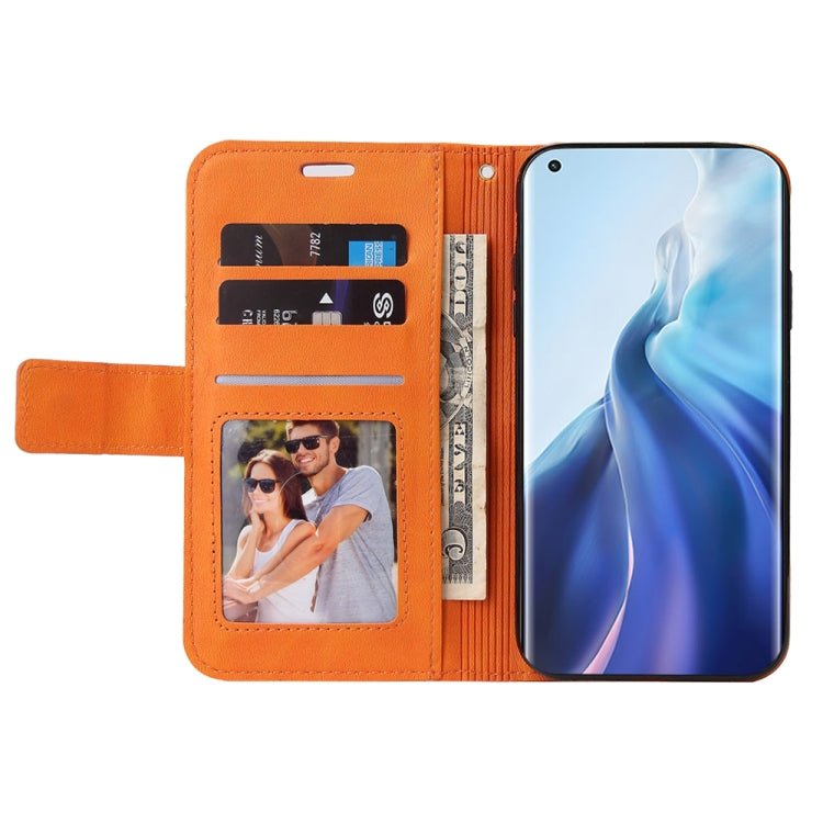 For Xiaomi Mi 11 GQUTROBE Right Angle Leather Phone Case(Orange)