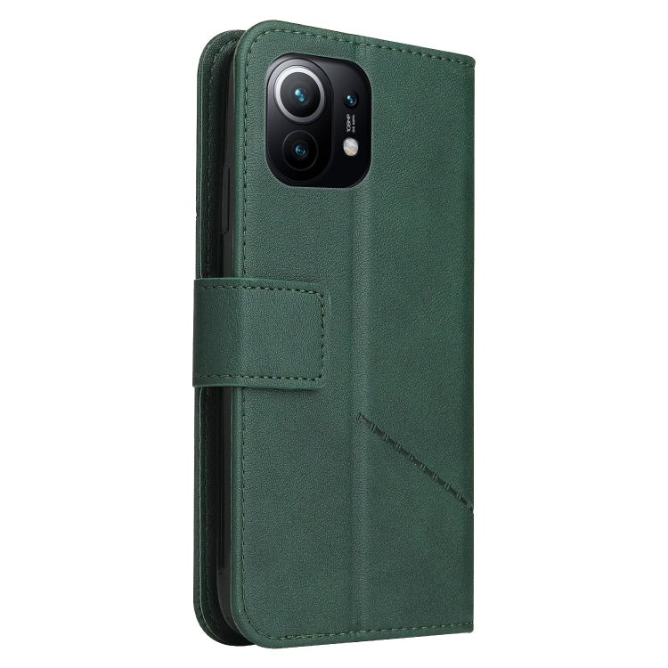 For Xiaomi Mi 11 GQUTROBE Right Angle Leather Phone Case(Green)