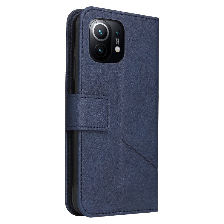 For Xiaomi Mi 11 GQUTROBE Right Angle Leather Phone Case(Blue)