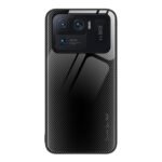 For Xiaomi Mi 11 Ultra Texture Gradient Glass TPU Phone Case(Black)