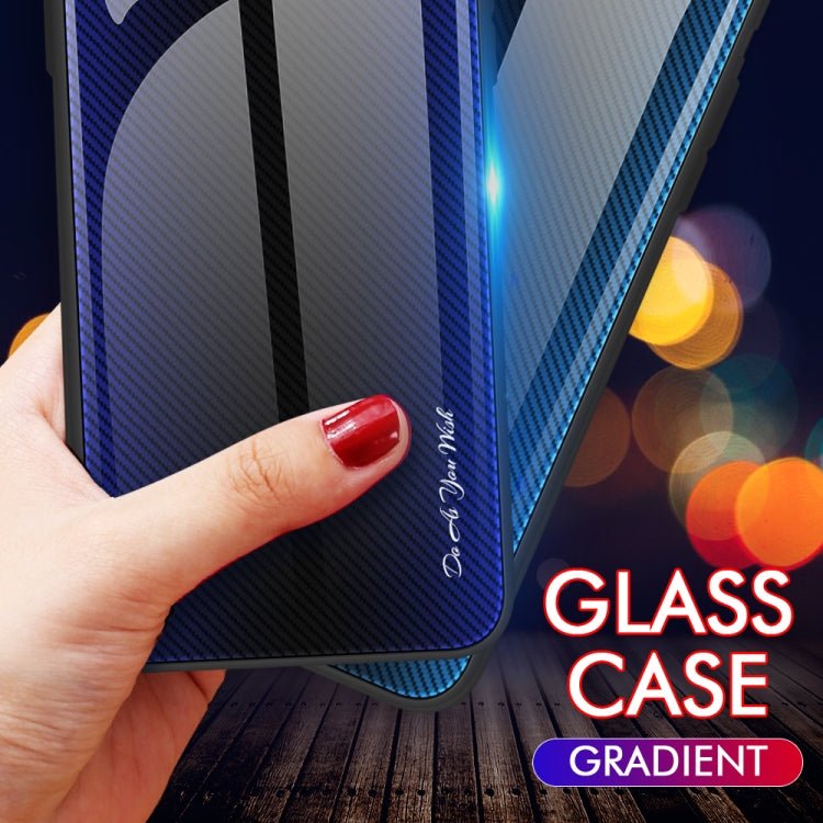For Xiaomi 12 Pro Texture Gradient Glass TPU Phone Case(Blue)