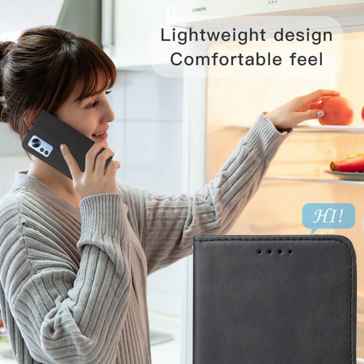 For Xiaomi 12 5G Magnetic Closure Leather Phone Case(Black)