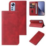 For Xiaomi 12 5G Magnetic Closure Leather Phone Case(Red)