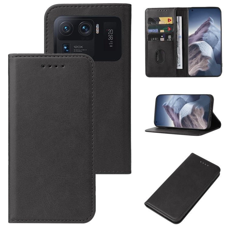 For Xiaomi Mi 11 Ultra Magnetic Closure Leather Phone Case(Black)