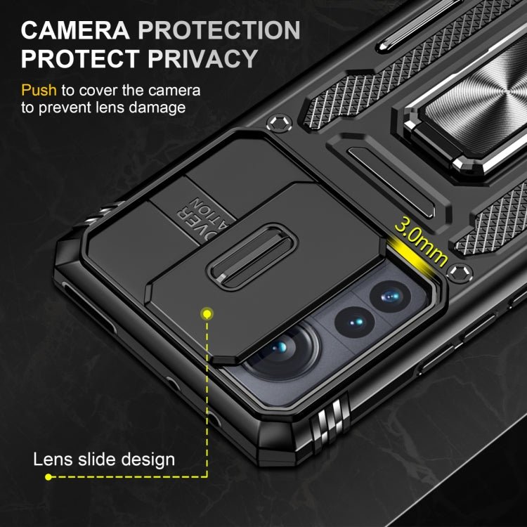 For Xiaomi 12 Armor PC + TPU Camera Shield Phone Case(Black)