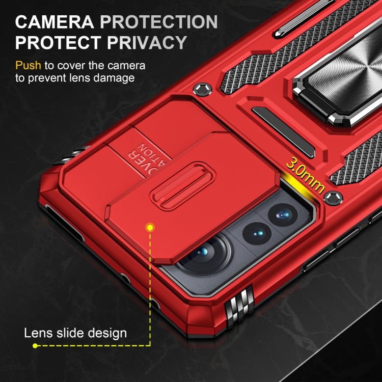 For Xiaomi 12 Armor PC + TPU Camera Shield Phone Case(Red)