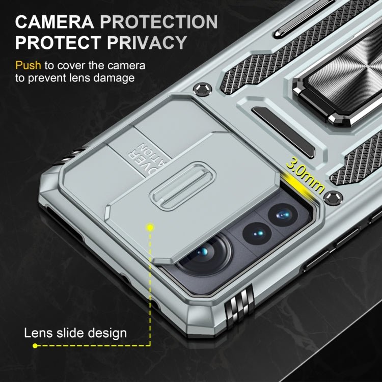 For Xiaomi 12 Armor PC + TPU Camera Shield Phone Case(Grey)