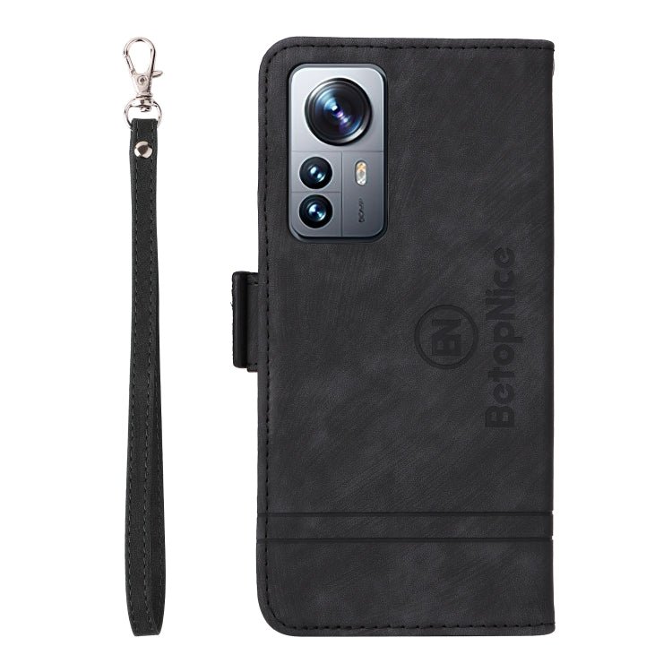 For Xiaomi 12 BETOPNICE Dual-side Buckle Leather Phone Case(Black)