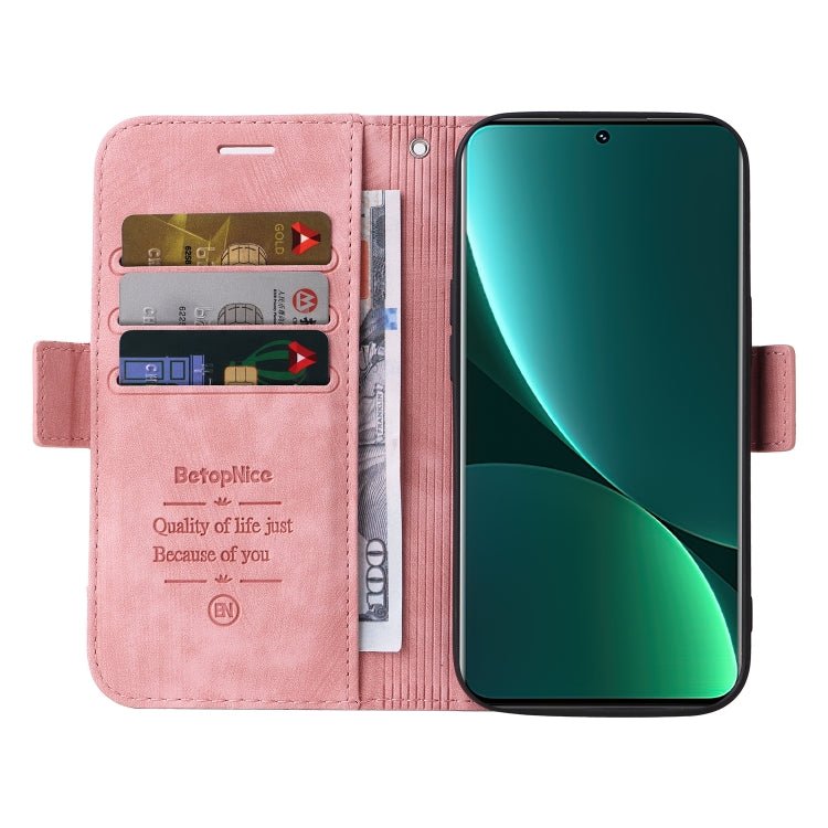 For Xiaomi 12 Pro BETOPNICE Dual-side Buckle Leather Phone Case(Pink)