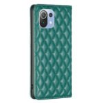 For Xiaomi Mi 11 Lite Diamond Lattice Magnetic Leather Flip Phone Case(Green)