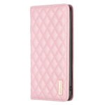 For Xiaomi Mi 11 Lite Diamond Lattice Magnetic Leather Flip Phone Case(Pink)
