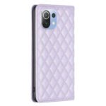 For Xiaomi Mi 11 Lite Diamond Lattice Magnetic Leather Flip Phone Case(Purple)