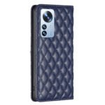 For Xiaomi 12 Pro Diamond Lattice Magnetic Leather Flip Phone Case(Blue)