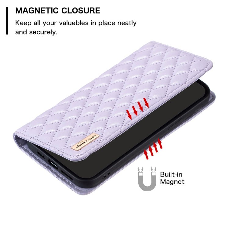 For Xiaomi 12 Pro Diamond Lattice Magnetic Leather Flip Phone Case(Purple)