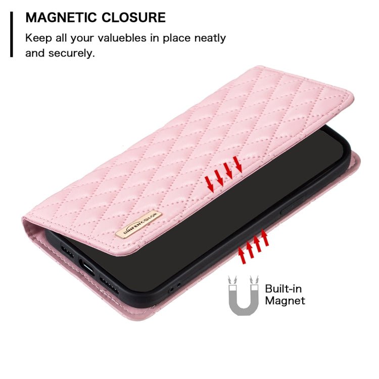 For Xiaomi 12 Diamond Lattice Magnetic Leather Flip Phone Case(Pink)
