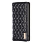 For Xiaomi 12 Diamond Lattice Magnetic Leather Flip Phone Case(Black)