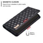 For Xiaomi 12 Diamond Lattice Magnetic Leather Flip Phone Case(Black)